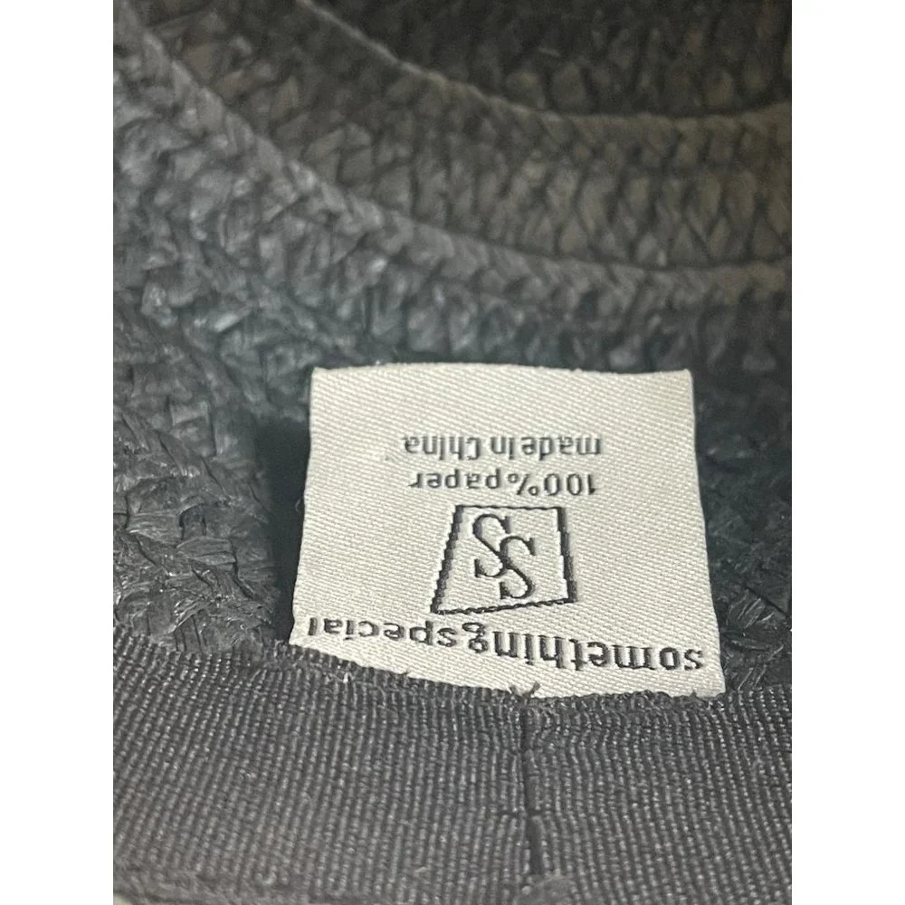 Something Special Floppy Wide Brim Black Bow Straw Hat - Picture 6 of 7